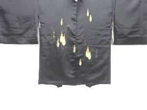 抽象樹木に梅・楓模様一つ紋絵羽織